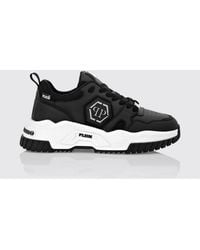 Philipp Plein - Leather And Mesh Sneakers - Lyst