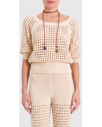 Twinset - Perforated Cotton Knit Top - Lyst