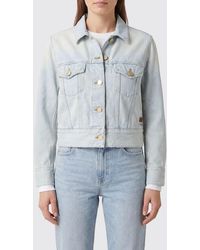 Jacob Cohen - Bleached Denim Jacket With Patch Pockets And Classic Collar - Lyst