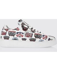 Philipp Plein - Low-Top Calfskin Sneakers With Graphic Print - Lyst