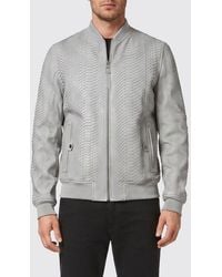 Billionaire - Python Leather Bomber Jacket With Zip Closure And Applied Logo - Lyst