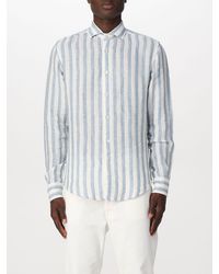 Striped Eleventy Shirt Men's 40 Light-blue  Egyptian cotton  SALE!