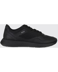 BOSS - Titanium Sneaker Aus Polyester Mit Logo-Print Und Mesh-Futter - Lyst