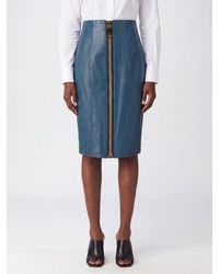 Balmain - High-Waisted Lamb Leather Midi Pencil Skirt With Slit - Lyst