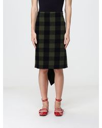 N°21 - High-Waisted Asymmetric Check Wool Blend Mini Skirt - Lyst