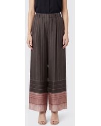 Alysi - Striped Silk Palazzo Trousers - Lyst