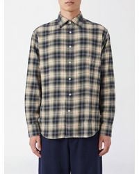 Aspesi - Checkered Relaxed Fit Cotton Shirt With French Collar - Lyst