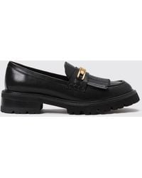Twinset - Smooth Leather Penny Loafers With Fringes And Lug Sole - Lyst