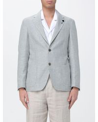 Lardini - Wool And Linen Blazer - Lyst