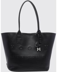 Hogan - Address Small Calf Leather Tote Bag With Embossed Logo And Removable Pouch - Lyst