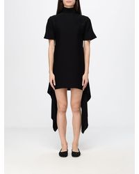 Alaïa - High-Neck Asymmetric-Hem Crêpe Sheath Minidress - Lyst