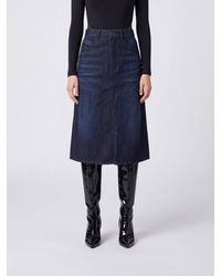 DIESEL - De-Irti High-Waisted A-Line Denim Midi Skirt - Lyst
