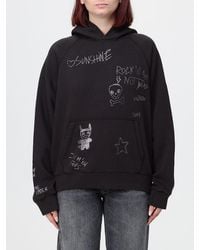 Zadig & Voltaire - Zadig &Amp Voltaire Oversized Cotton Hoodie With Rhinestone Logo - Lyst