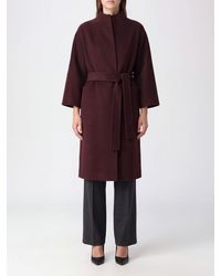 Gianluca Capannolo - Long Wool-Blend Coat With Belt And High Collar - Lyst