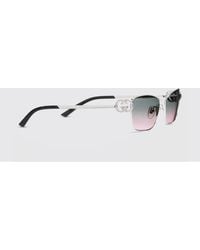 Gucci - Cat-Eye Metal Sunglasses With Gg Monogram And Tinted Lenses - Lyst