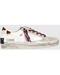 Crime London - Sk8 Low-Top Leather Trainers With Stars And Glitter Details - Lyst