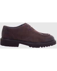 Doucal's - Suede Derby Shoes With Rubber Lug Sole - Lyst