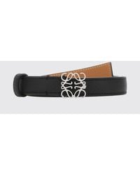 Loewe - Calf Leather Belt With-Tone Metal Logo Buckle - Lyst