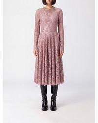 Dolce & Gabbana - Dolce &Amp Gabbana Long-Sleeved Flared Midi Dress - Lyst