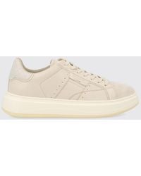 Woolrich - Smooth Leather Low Top Trainers With Printed Logo And Padded Ankle - Lyst