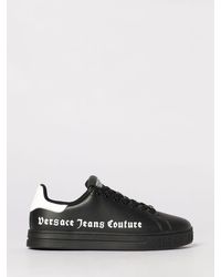 Versace Jeans Couture - Leather Sneakers With Logo Print - Lyst