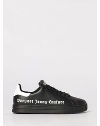 Versace Jeans Couture - Leather Sneakers With Logo Print - Lyst