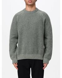 BOSS - Relaxed Fit Virgin Wool Blend Crew Neck Jumper With Ribbed Trims - Lyst