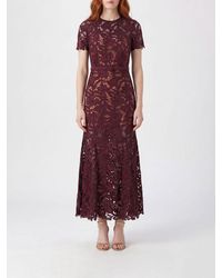 Self-Portrait - A-Line Short-Sleeved Lace Mini Dress With Belt - Lyst