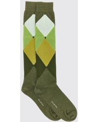 Ballantyne - Diamond Pattern High-Top Cotton-Blend Socks With Contrast Logo - Lyst