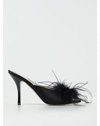 Pinko - Mule Sandals With Feathers - Lyst