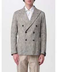 Tagliatore - Double-Breasted Cotton And Silk Blazer - Lyst
