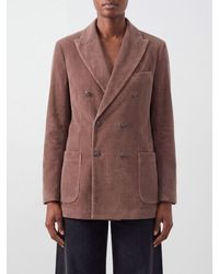 Circolo 1901 - Double-Breasted Velvet Blazer With Peak Lapels - Lyst