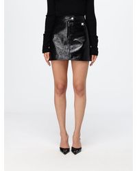 Courreges - Courr&Egrave	Ges High-Waisted Faux Leather Pencil Mini Skirt - Lyst
