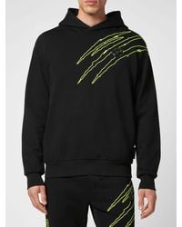 Philipp Plein - Cotton Hoodie With Graphic Print And Hexagon Logo - Lyst
