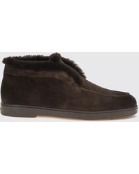 Santoni - Suede Knee-High Boots With Shearling Lining - Lyst