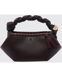 Ganni - Small Bou Handbag With Braided Handle And Butterfly Logo - Lyst