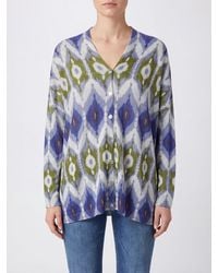 In bed with You - Tie-Dye Pure Wool V-Neck Cardigan With Button Closure - Lyst