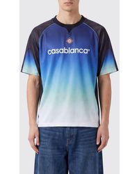 CASABLANCA - Polyester Crewneck T-Shirt With Abstract Graphic Print And Logo - Lyst