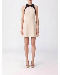 Valentino Garavani - A-Line Wool And Silk Mini Dress With Halter Neck And Bow - Lyst