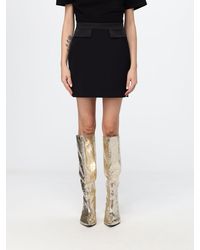 Elisabetta Franchi - High-Waisted Crêpe Pencil Mini Skirt With Flap Pockets - Lyst