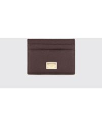 Dolce & Gabbana - Dolce &Amp Gabbana Grained Calfskin Card Holder With Metallic Logo - Lyst