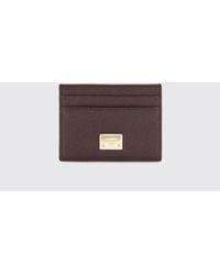 Dolce & Gabbana - Dolce &Amp Gabbana Grained Calfskin Card Holder With Metallic Logo - Lyst