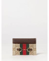 Gucci - Portacarte Con Monogramma Gg, Nastro Web E Dettaglio Horsebit - Lyst