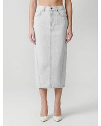 Haikure - Cotton Denim Midi Skirt - Lyst