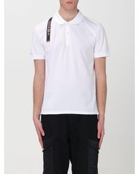 Alexander McQueen - Harness Polo Shirt in Piqué con logo Selvedge - Lyst