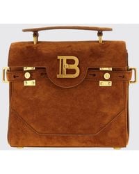 Balmain - B-Buzz 23 Suede Bag - Lyst