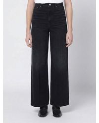 TOTEME - Cotton Denim Wide-Leg Jeans - Lyst