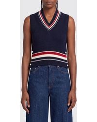 Thom Browne - 4-Bar Stripe Merino Wool Knit Waistcoat - Lyst