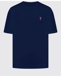 Ami Paris - Basic Cotton T-Shirt With Mini Logo - Lyst