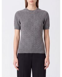 GIMAGUAS - Short-Sleeved Wool-Blend Sweater With A Round Neck - Lyst